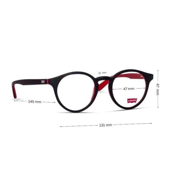 Sale! Levi's Round Eyeglass LS60211Z | Matte Black-Red - Image 2