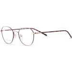 Trendy Eyeglass Frames for Ladies | Crown Shaped Gold & Purple Metal Frame with Tortoise Shell Pattern Arm | Jorgio Premiera Women's Frame