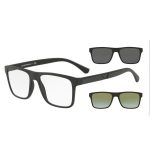 Emporio Armani Square Clip-On Eyeglass Matte Black EA4115 54mm Large