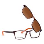 Kids Eyeglasses with Clip On Brown