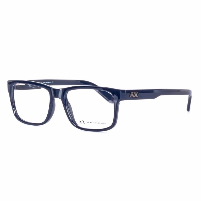 Armani Exchange Frame AX3016 8177 | Men's Thick Full-Rim Acetate Glasses | Glossy Blue