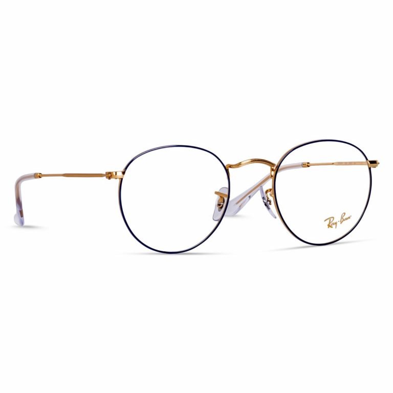 Rayban Round Metal Gold-Blue Frame RB3447V 3105 - Image 2