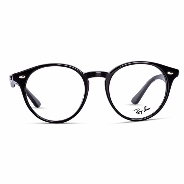 Rayban Frame Round Acetate Glossy Black RB2180 VF 2000