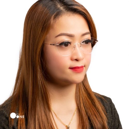 Women's rimless eyeglass