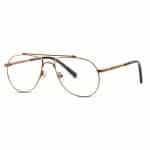 Aviator Eyeglass- Unisex, Full Metal for Small-Medium Faces Gold with Brown