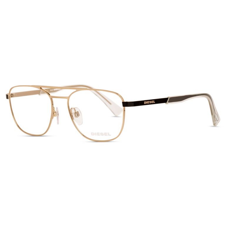 Sale! Diesel Aviator style Eyeglasses for Men DL5403 | Matte Gold-Black color