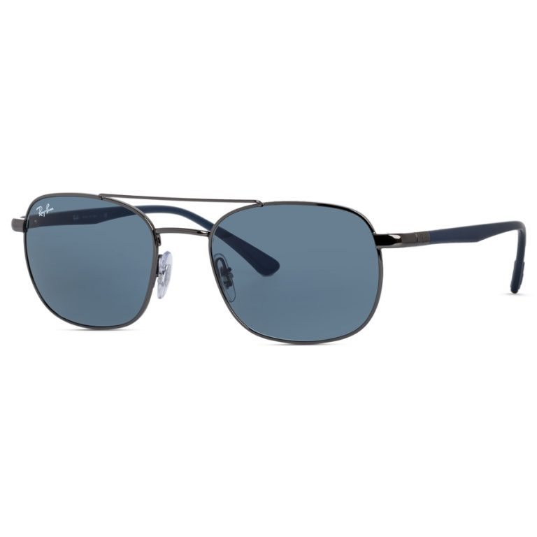RayBan Sunglass RB3670 | Gunmetal-Blue Frame, Gray-Blue Classic Lenses