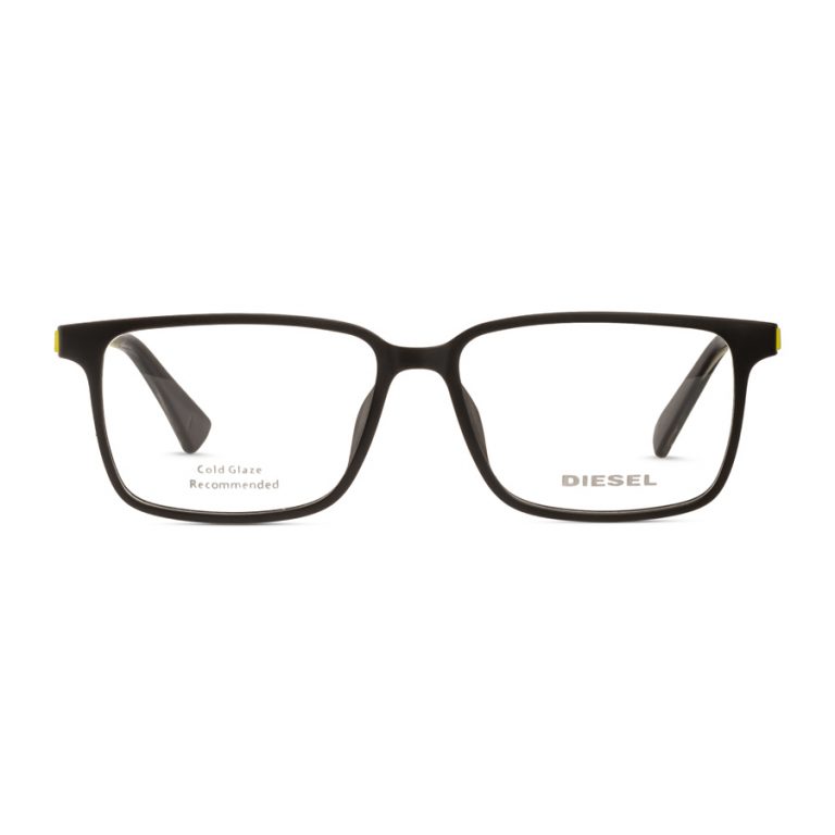 Sale! Diesel Eyeglasses for Men DL5290 | Rectangular Acetate Frame | Black -Yellow color - Image 4