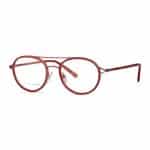 Women's Round Eyeglasses with Double Bridge Dark Pink