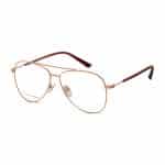 Stylish Full Rim Aviator Glasses for Unisex Rosegold-Burgundy