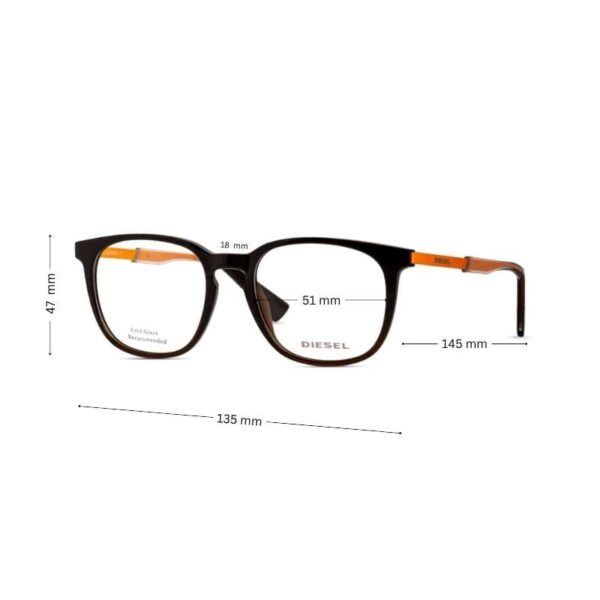 Sale! Diesel Eyeglasses DL5349 | Square Full Rim Glasses Black-Orange - Image 2