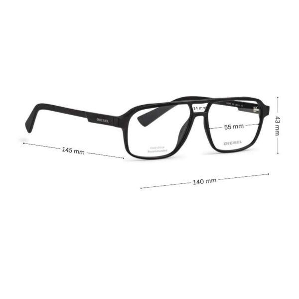 Diesel Men's Rectangle Eyeglass | Frame with Double Bar DL5309 - Image 2