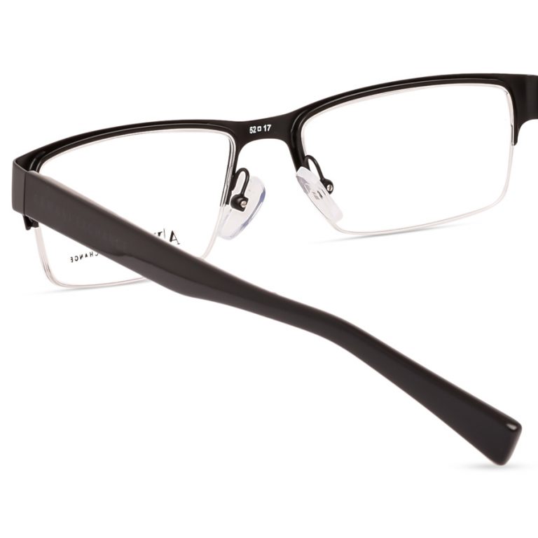 Armani Exchange Frame AX1015 | Men's Metal Half-Rim Glasses Matte Black - Image 4
