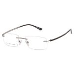 Rimless Eyeglasses with Curved Temples | Unisex | Lightweight  Gunmetal-Black