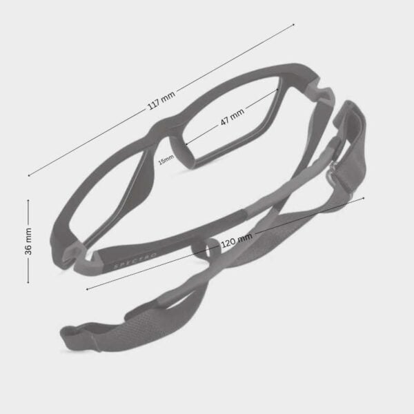 Kids' Flexible Glasses with Strap| Rectangle  | Glasses for 6-9 Years - Image 2