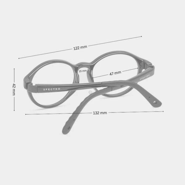 Kids Round Glasses with Flexible Hinges 47mm for 6-7 Years Old, Pink-Green Color - Image 2