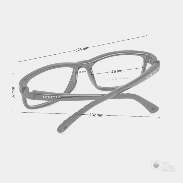 Kids Rectangle Glasses with Flexible Hinges 49mm for 8-9 Years Old, Shiny Black Color - Image 2