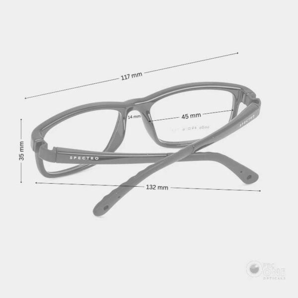 Kids Glasses with Flexible Hinges 45mm for 4-5 Years Old, Shiny Black Color - Image 2