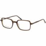 Simple Rectangular Acetate Frame Shiny Brown Unisex