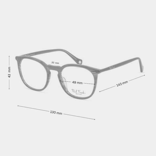 Unisex Stylish Full Acetate Round Glasses | Paul Frank Eyeglasses | PFF8183 - Image 2