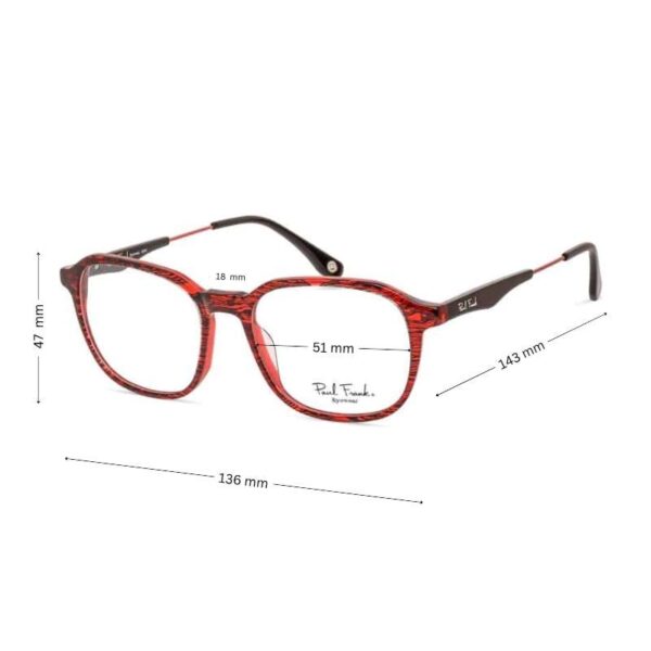 Paul Frank PFF8191 Eyeglasses - Stylish Red Acetate Frame for Mens & Women - Image 2