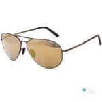 Porsche Design Aviator Sunglasses P'8508 O Matte Brown Frame with Gold Mirror Lenses
