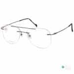 Lightweight Titanium Rimless Aviator Style Glasses Frame | Stepper SI 84851 Gunmetal
