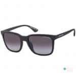 Armani Exchange AX4112SU Unisex Square Sunglasses Matte Black Frame with Gradient Gray Lenses