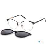 Women's Cat-Eyeglasses with Polarized Clip-On Sunglasses | DS5046 Black-Gold