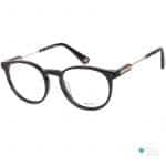 Police Eyewear VPLF10 Prince 5 | Unisex Round Eyeglasses Black-Gold
