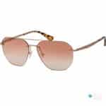 Police Origins Nineties 4 SPLF68 Rimless Aviator Sunglasses Matte Gold Frame with Light Pink Gradient Lenses