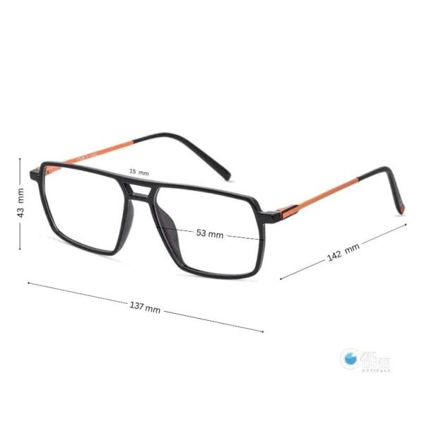 Men's Eyeglasses | Stylish Flat-Style Thin Nylon Glasses with Double-Bridge - Image 2