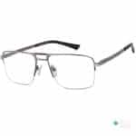 Men's Edgy Half Metal Eyeglasses with Double-bar Silver- Gray