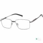 Men's Full Metal Rectangle Formal Eyeglasses for Wide Faces Silver