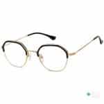 Women's Stylish Irregular Hexagonal Thin Metal Eyeglasses Gold/Black