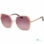 Guess Women's Hexagon Oversized Sunglass GU7721 | Rosegold Frame, Brown Gradient Lens