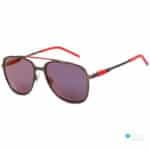 Sale! HUGO Sunglasses HG1100/S | Stylish Sunglasses | Dark Ruthenium Frame, Gray/Flash Red Lens