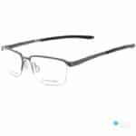 Under Armour Men's Half-Rim Eyeglasses | Matte Gray with Gray/Black Temple Tips