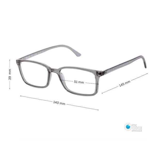 Diverso DV1007 Unisex Narrow Slim Rectangle Glasses 51mm Transparent Gray - Image 2