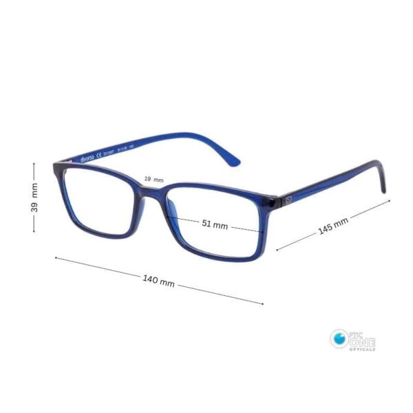 Diverso DV1007 Unisex Narrow Slim Rectangle Glasses 51mm Glossy Blue - Image 2