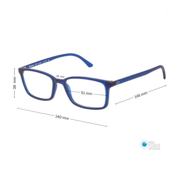 Diverso DV1007 Unisex Narrow Slim Rectangle Glasses 51mm Matte Blue - Image 2