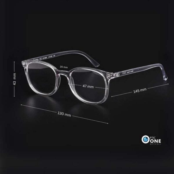 Diverso DV1009 Clear Semi-Round Lightweight & Durable Kids Glasses 47mm - Image 2