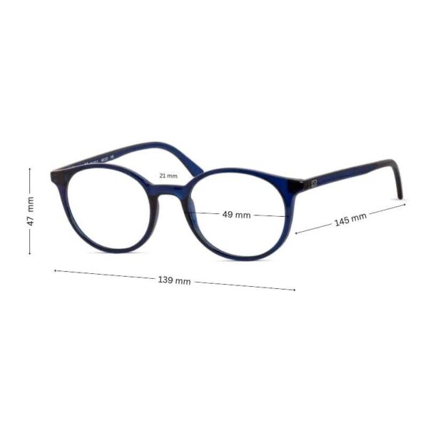 Diverso DV1011 Unisex Lightweight Round Glasses in Glossy Dark Blue 49mm - Image 3