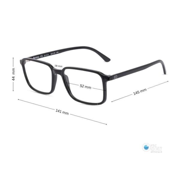 Diverso DV1014 Eyeglasses in Shiny Black - Unisex Rectangular TR90 Frame - Image 2