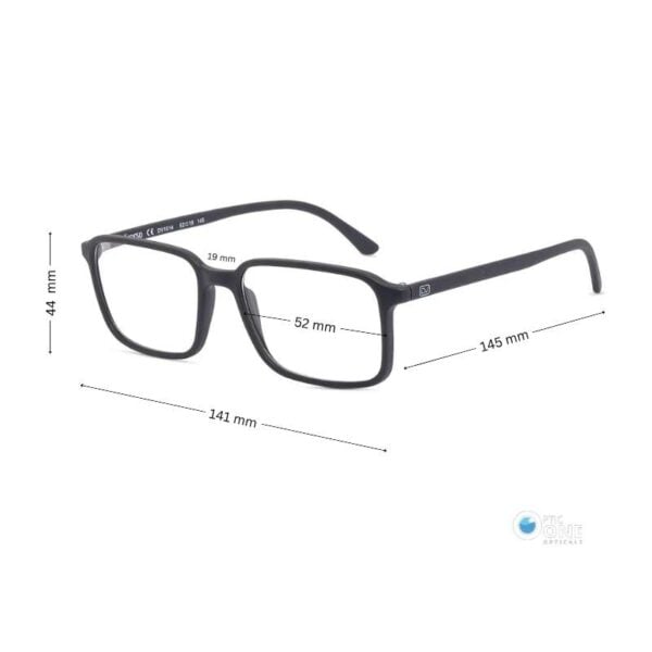 Diverso DV1014 Eyeglasses in Matte Black - Unisex Rectangular TR90 Frame - Image 2