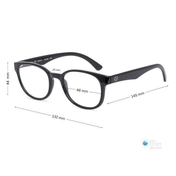 Diverso Lightweight & Durable Round Eyeglasses for Teens & Adults  | Glossy Black - Image 3