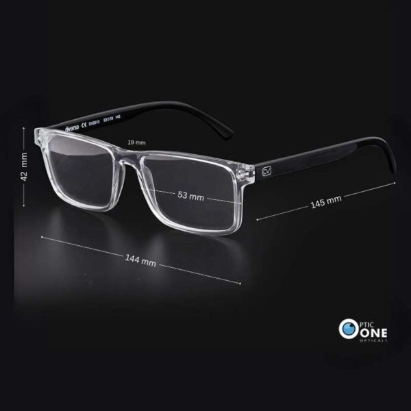 Diverso DV2013 Clear/Black Rectangle Eyewear - Image 2