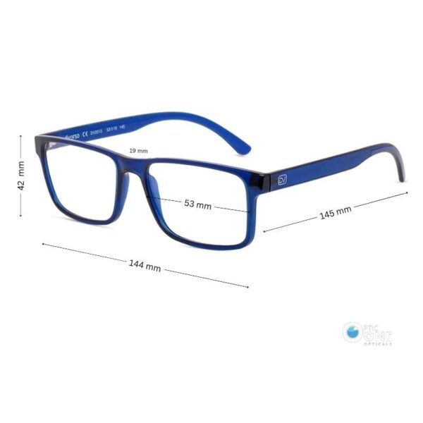 Diverso DV2013 Men's Rectangle Eyewear | Shiny Blue - Image 2