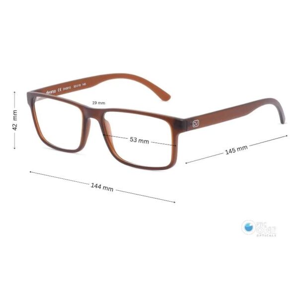 Diverso DV2013 Men's Rectangle Eyewear | Matte Brown - Image 2
