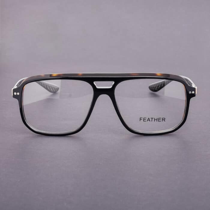 men's large stylish eyeglasses with double-bridge